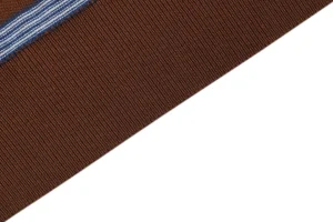 Moncler Brown Striped M Patch Jacquard Knit Polo T-Shirt