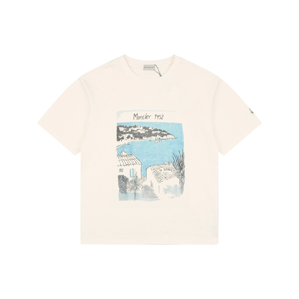 Moncler Coastal Town Graphic T-Shirt Front view