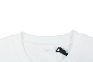 Moncler Script Logo Embroidered T-Shirt White Collar