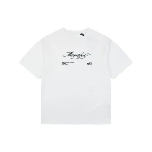 Moncler Script Logo Embroidered T-Shirt White Front view