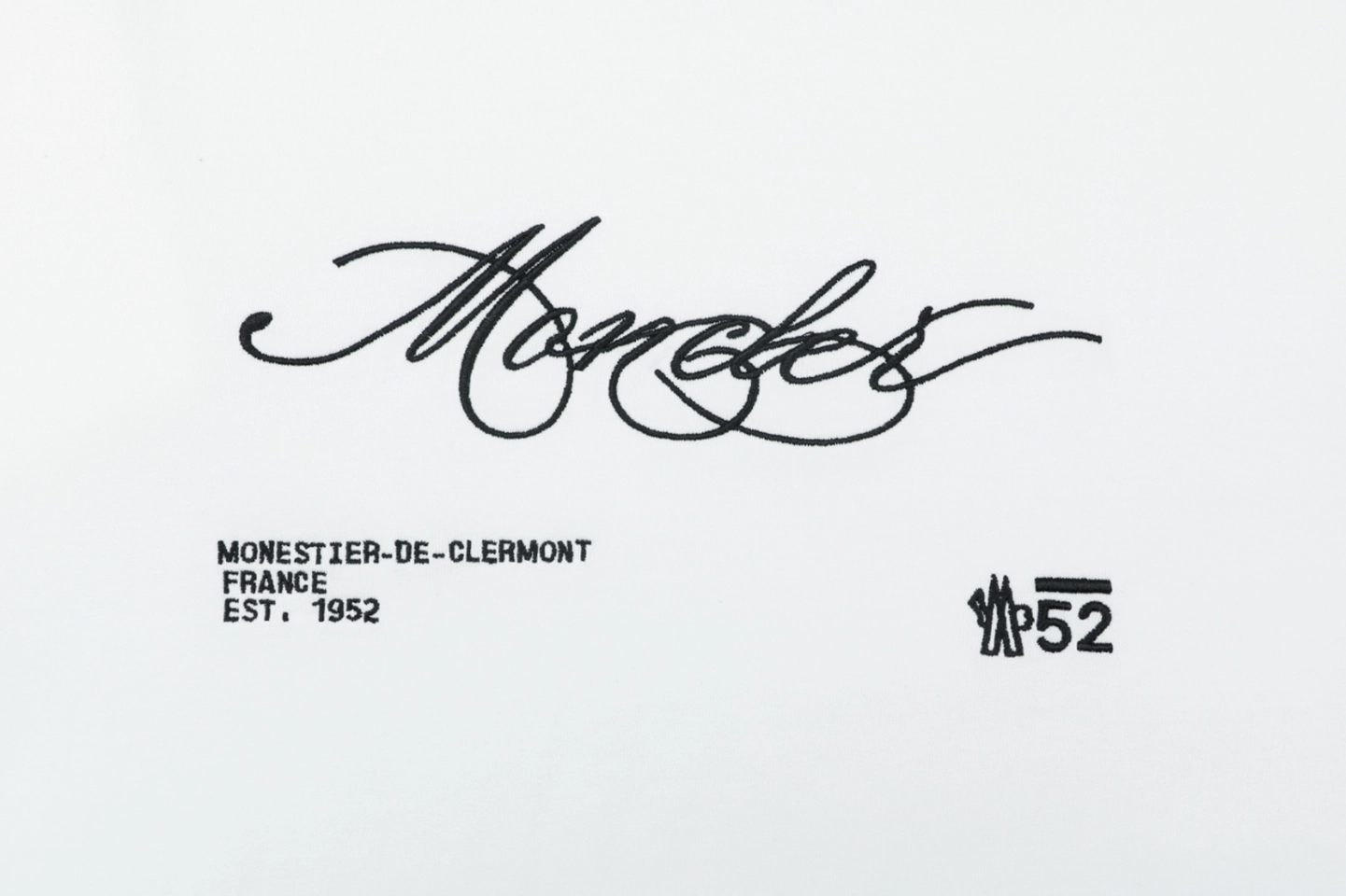 Moncler Script Logo Embroidered T-Shirt White Front Print