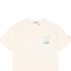 Moncler Tropical Island Graphic T-Shirt Beige