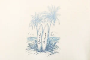 Moncler Tropical Island Graphic T-Shirt Beige Front Print