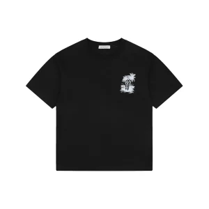 Moncler Tropical Island Graphic T-Shirt Black Front view