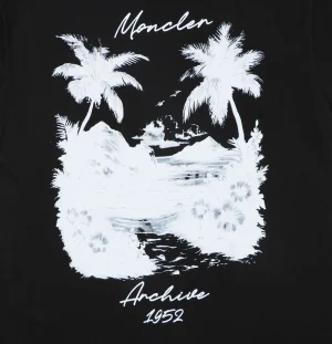 Moncler Tropical Island Graphic T-Shirt Black Back Print
