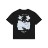 Mxxcler Tropical Island Graphic T-Shirt (Black/Beige)