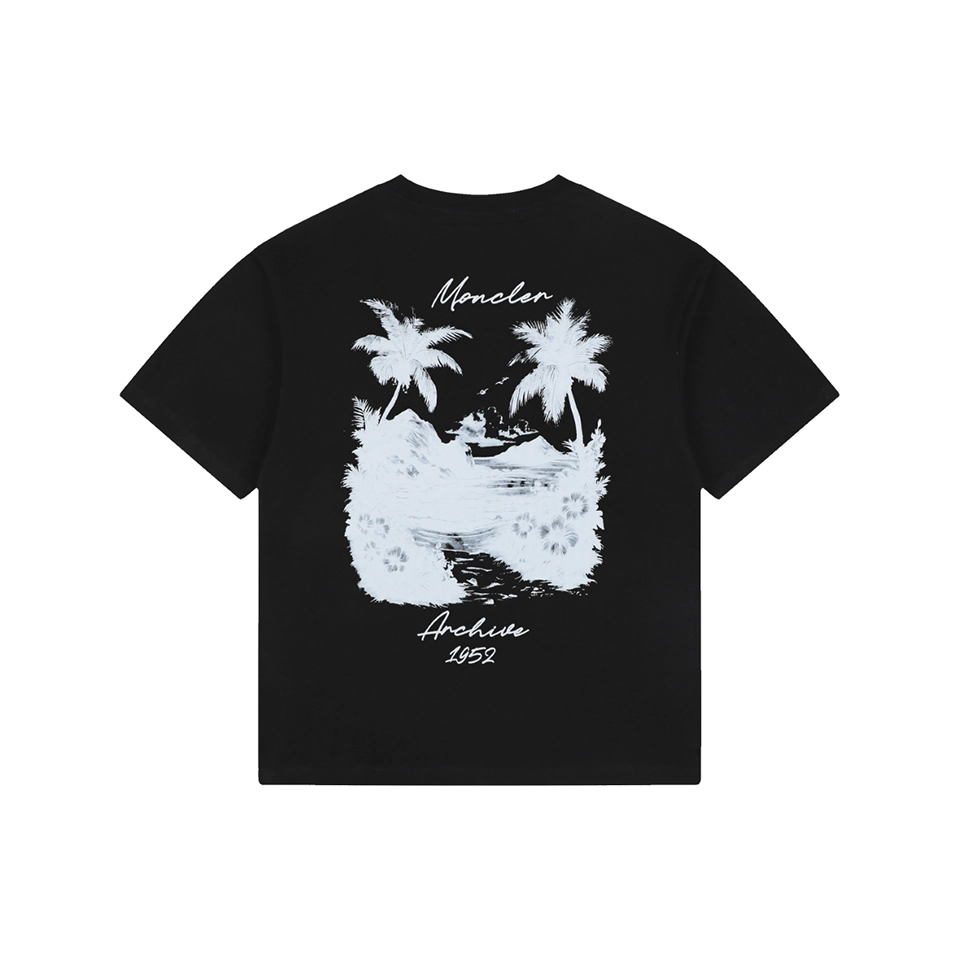 Moncler Tropical Island Graphic T-Shirt Black Back view