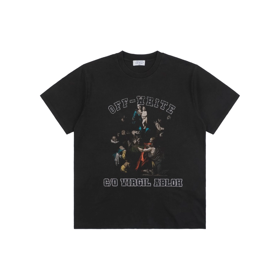 OFF-WHITE Caravaggio Madonna Graphic T-Shirt Front view