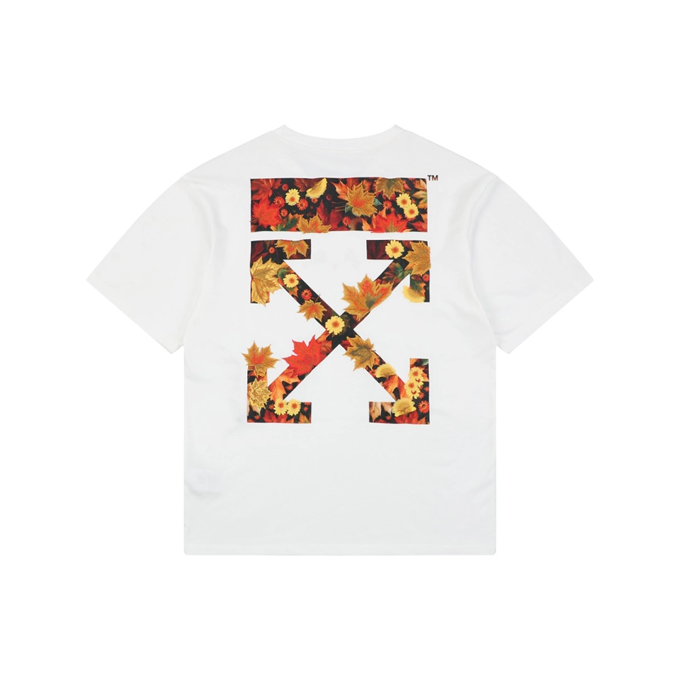 Off-White Floral Arrow Embroidered T-Shirt Back Print