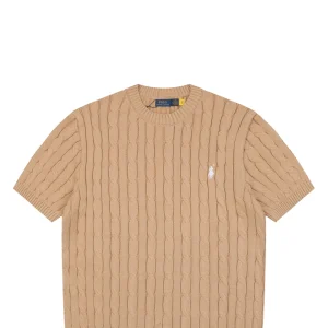 Ralph Lauren Cable Knit Pony T-Shirt Brown