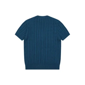 Ralph Lauren Cable Knit Pony T-Shirt Blue Back view