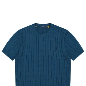 Ralph Lauren Cable Knit Pony T-Shirt Blue