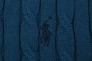Ralph Lauren Cable Knit Pony T-Shirt Blue Brand