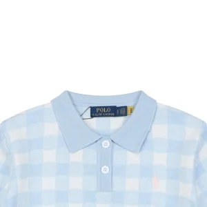 Ralph Lauren Gingham Pony Jacquard Polo T-Shirt Blue