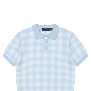 Ralph Lauren Gingham Pony Jacquard Polo T-Shirt Blue