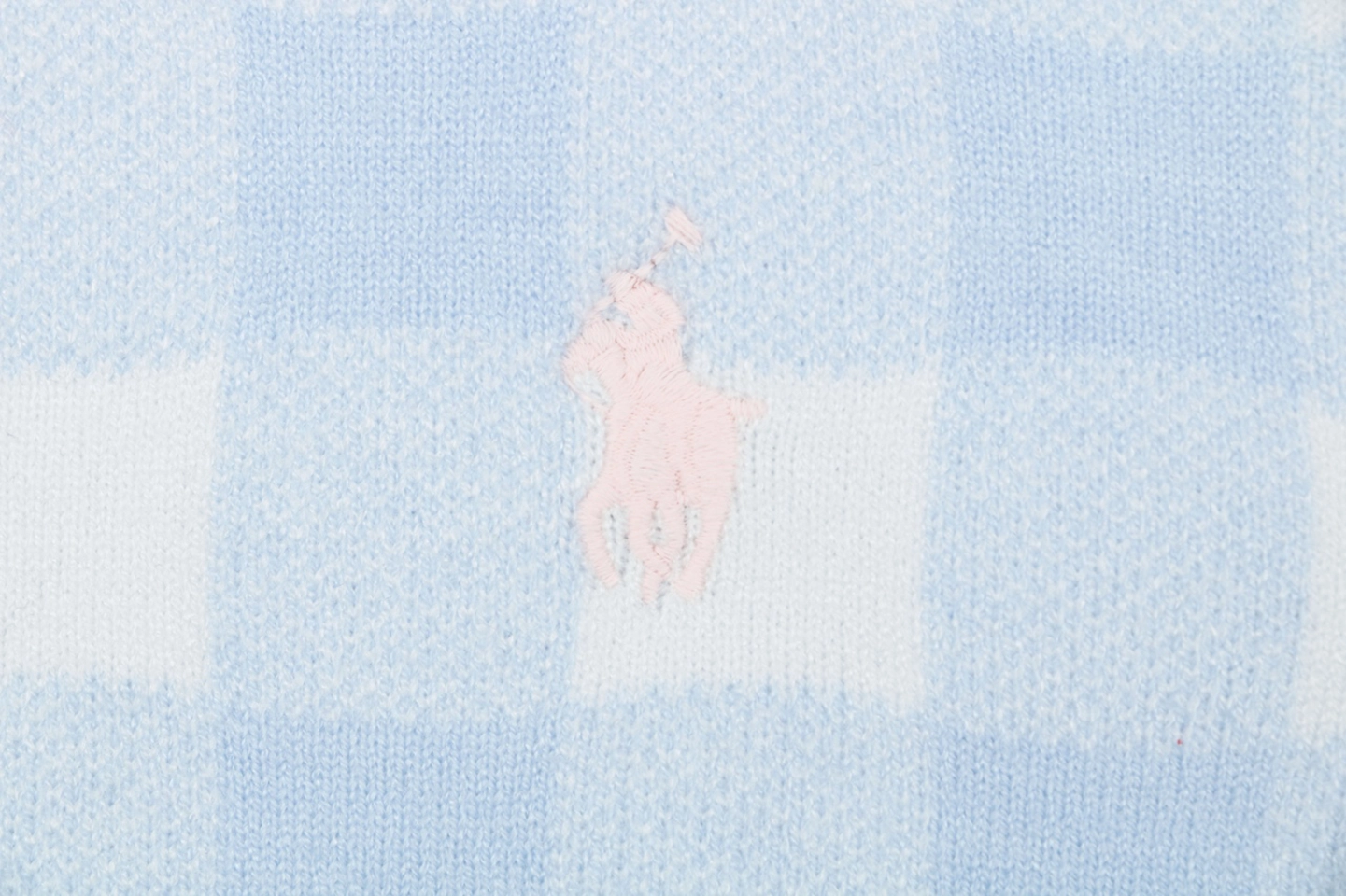 Ralph Lauren Gingham Pony Jacquard Polo T-Shirt Blue Brand