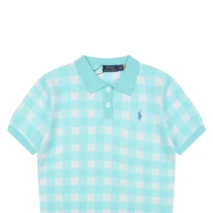 Ralph Lauren Gingham Pony Jacquard Polo T-Shirt Green
