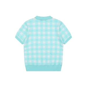 Ralph Lauren Gingham Pony Jacquard Polo T-Shirt Green Back view