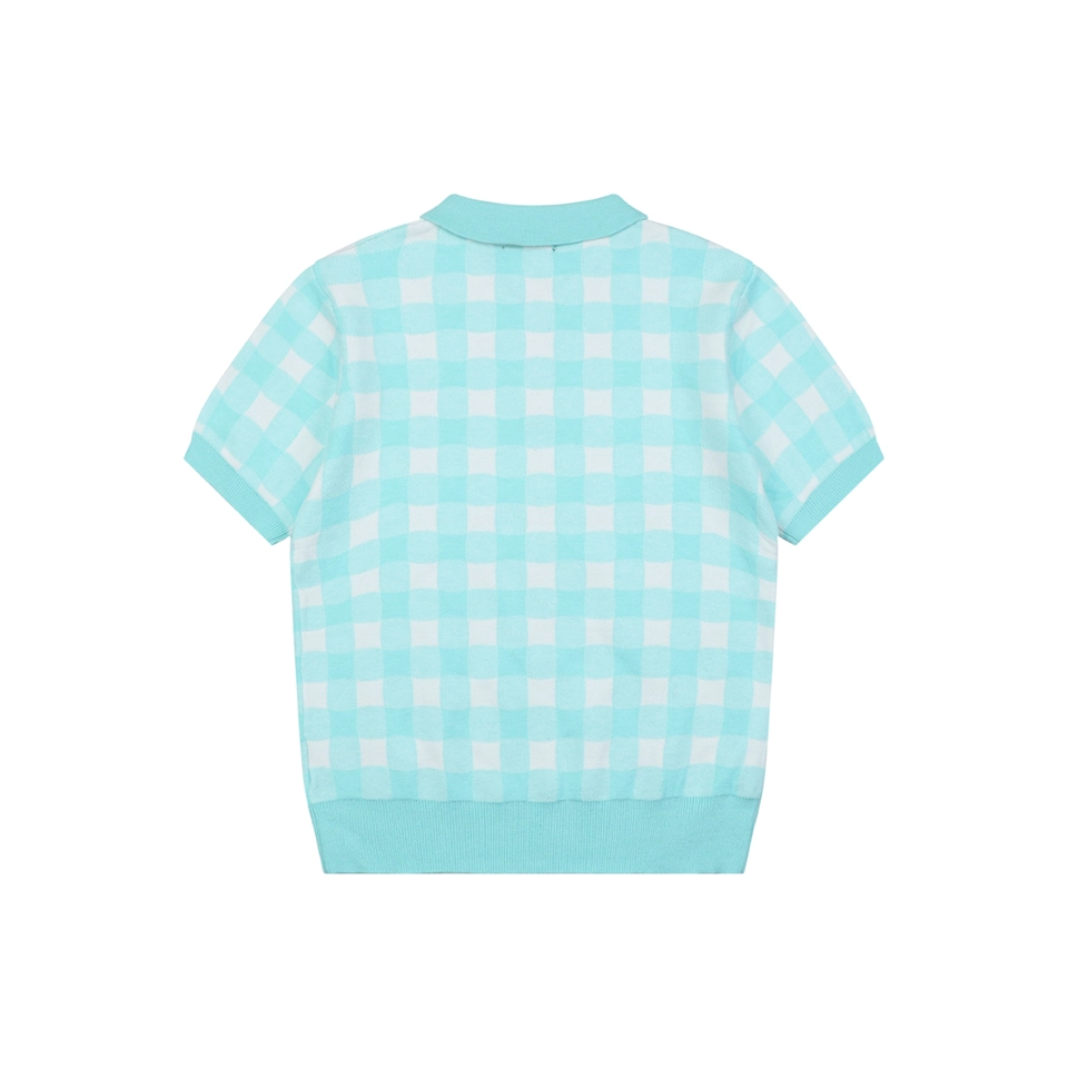 Ralph Lauren Gingham Pony Jacquard Polo T-Shirt Green Back view