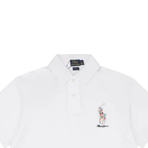 Ralph Lauren Multicolor Pony Embroidered Polo T-Shirt White