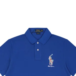 Ralph Lauren Multicolor Pony Embroidered Polo T-Shirt Blue