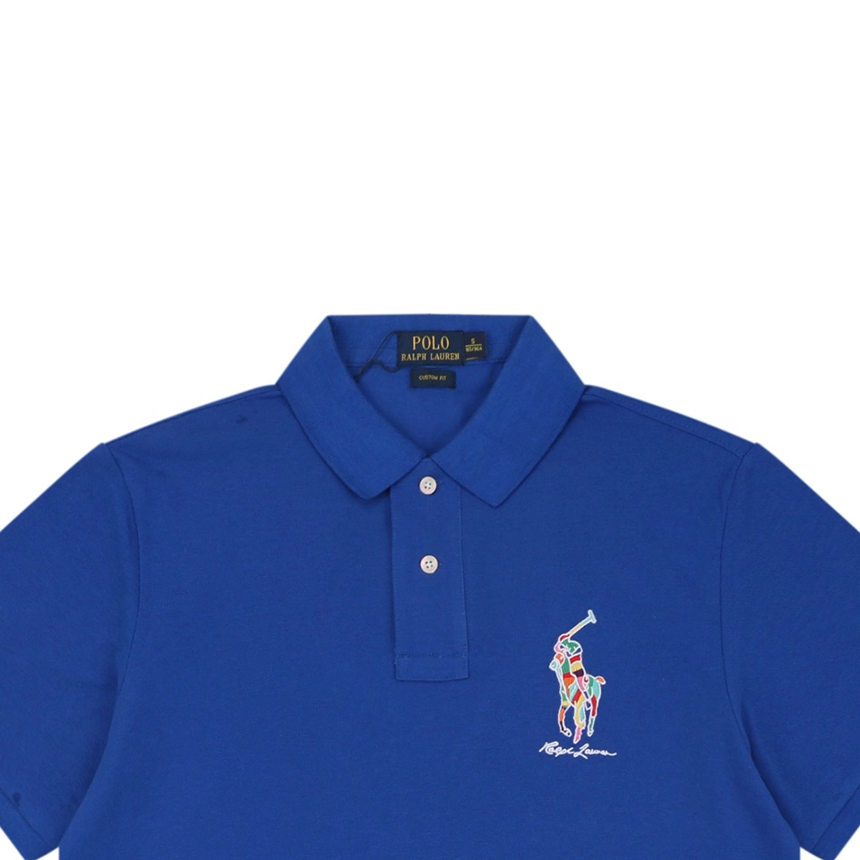 Ralph Lauren Multicolor Pony Embroidered Polo T-Shirt Blue