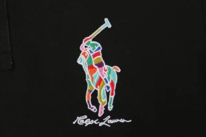 Ralph Lauren Multicolor Pony Embroidered Polo T-Shirt Black Brand