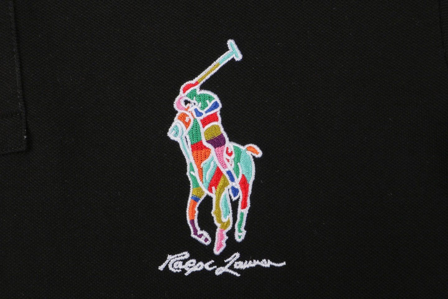 Ralph Lauren Multicolor Pony Embroidered Polo T-Shirt Black Brand