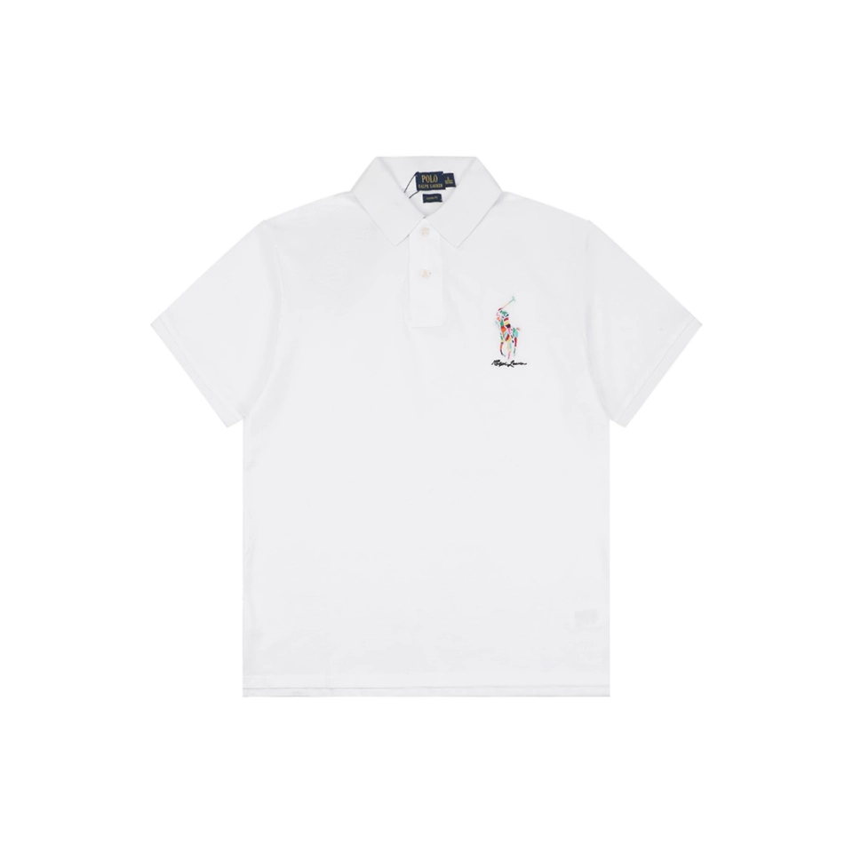 Ralph Lauren Multicolor Pony Embroidered Polo T-Shirt White Front view