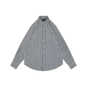 Ralph Lauren Pony Embroidered Striped Shirt Blue Front view