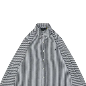 Ralph Lauren Pony Embroidered Striped Shirt Blue