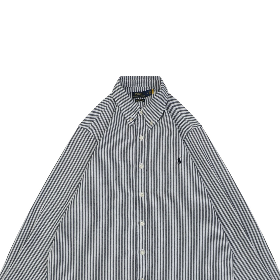 Ralph Lauren Pony Embroidered Striped Shirt Blue
