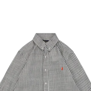 Ralph Lauren Pony Embroidered Striped Shirt Red