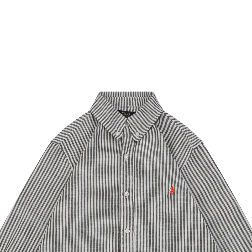 Ralph Lauren Pony Embroidered Striped Shirt Red
