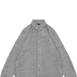 Ralph Lauren Pony Embroidered Striped Shirt Red