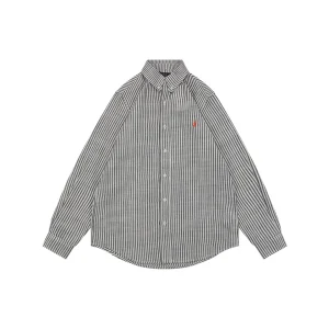 Ralph Lauren Pony Embroidered Striped Shirt Red Front view
