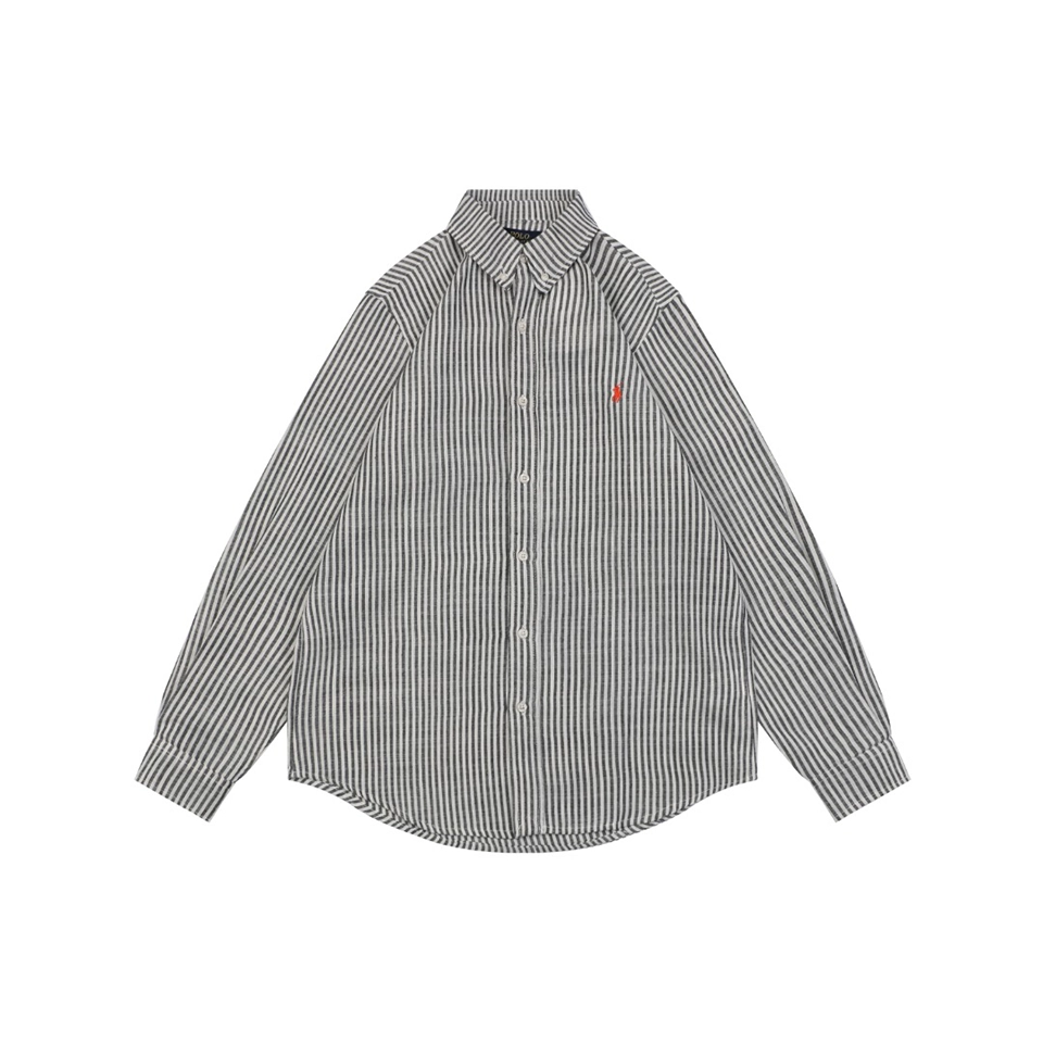Ralph Lauren Pony Embroidered Striped Shirt Red Front view