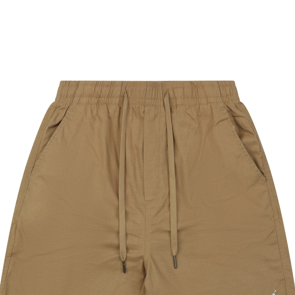 Ralph Lauren Pony Logo Linen Drawstring Shorts Brown