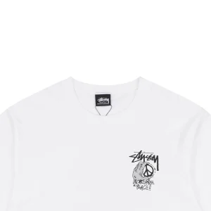 Stussy Graffiti Peace Sign Print T-Shirt White