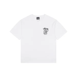 Stussy Graffiti Peace Sign Print T-Shirt White Front view