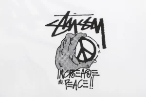 Stussy Graffiti Peace Sign Print T-Shirt Print