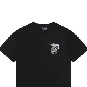 Stussy Graffiti Peace Sign Print T-Shirt Black