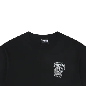 Stussy Graffiti Peace Sign Print T-Shirt Black