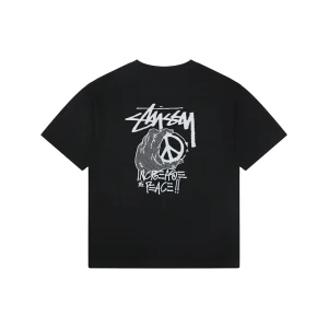 Stussy Graffiti Peace Sign Print T-Shirt Black Back view