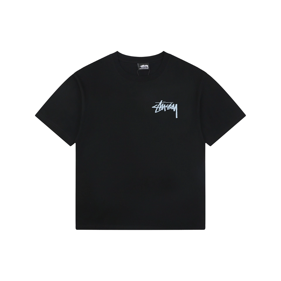 Stussy Graffiti Skateboard Print T-Shirt Black Front view