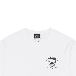 Stussy Graffiti Skull Print T-Shirt White