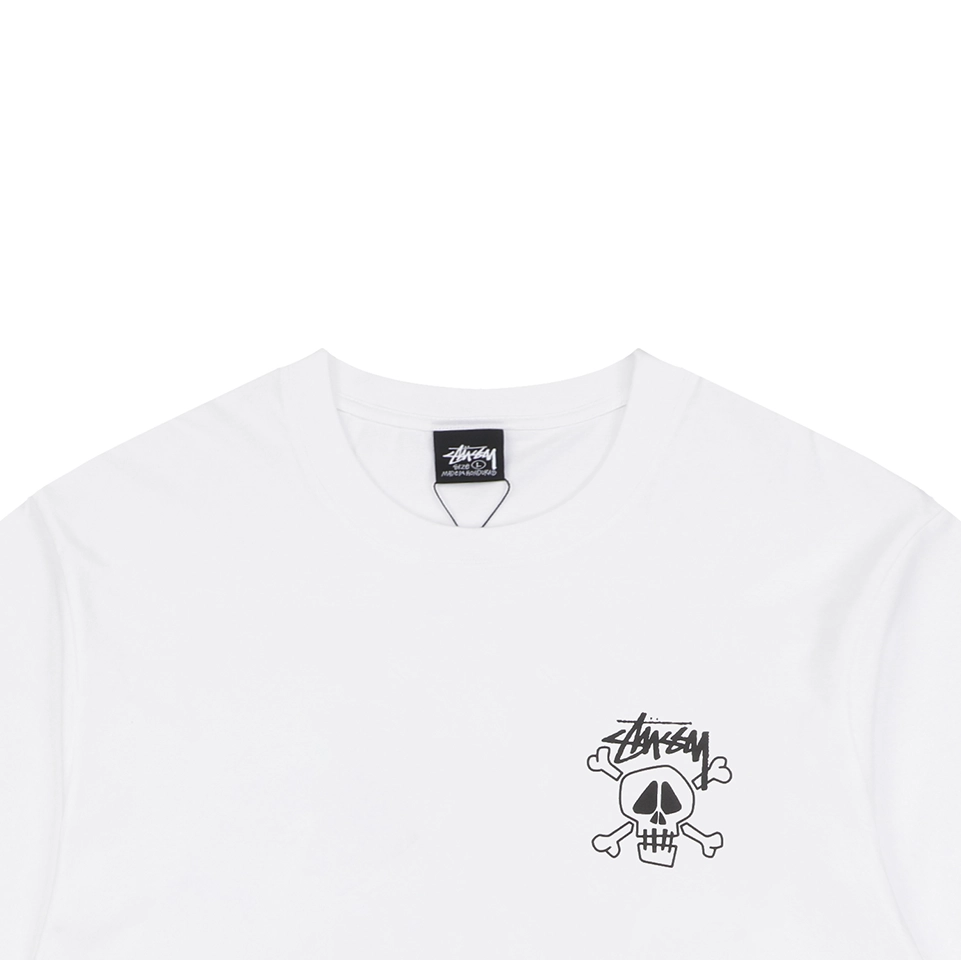 Stussy Graffiti Skull Print T-Shirt White
