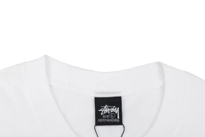 Stussy Graffiti Skull Print T-Shirt White Collar