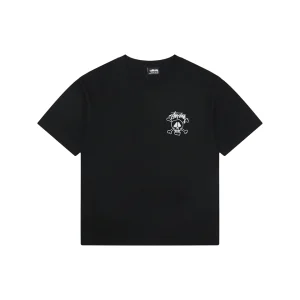 Stussy Graffiti Skull Print T-Shirt Black Front view