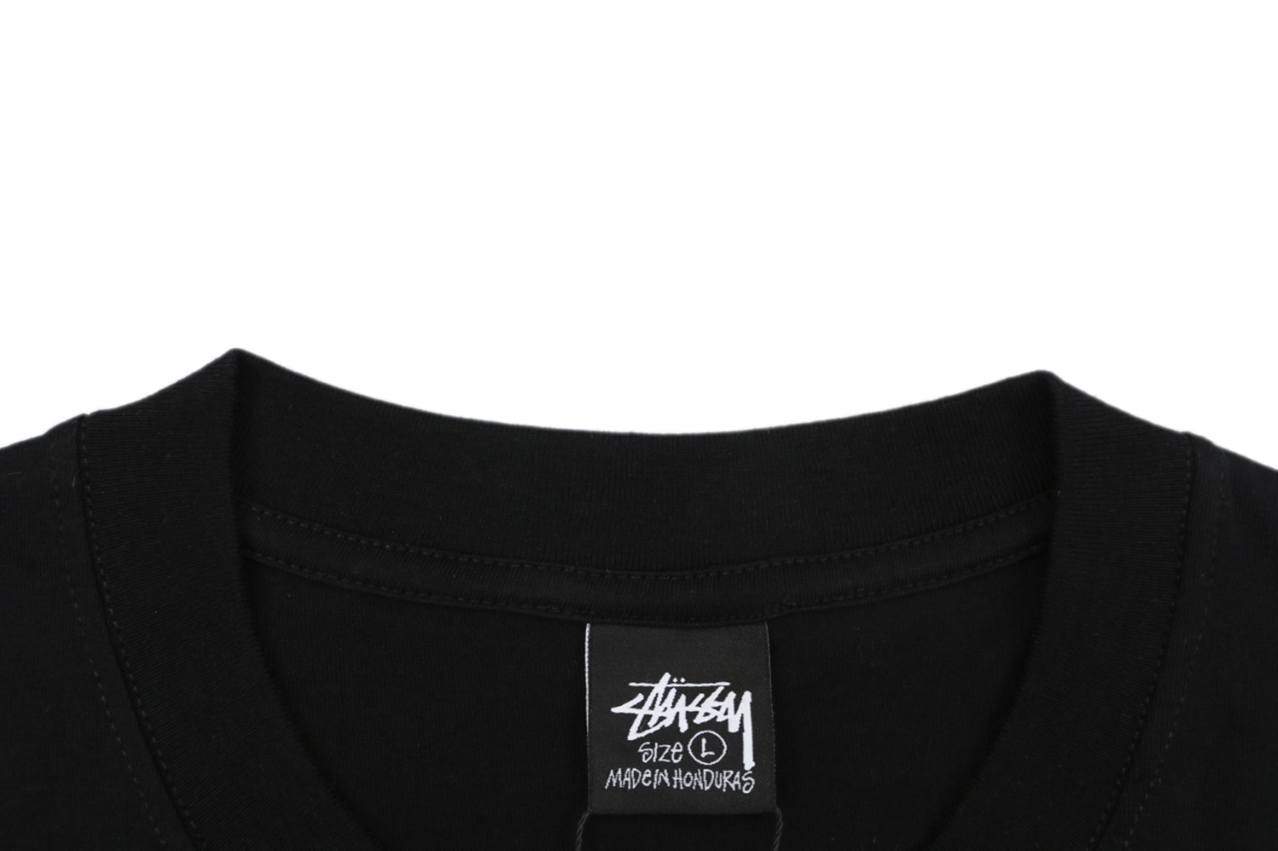 Stussy Graffiti Skull Print T-Shirt Black Collar